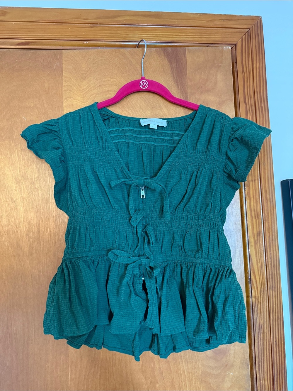Jennifer & Grace Green Bow Blouse